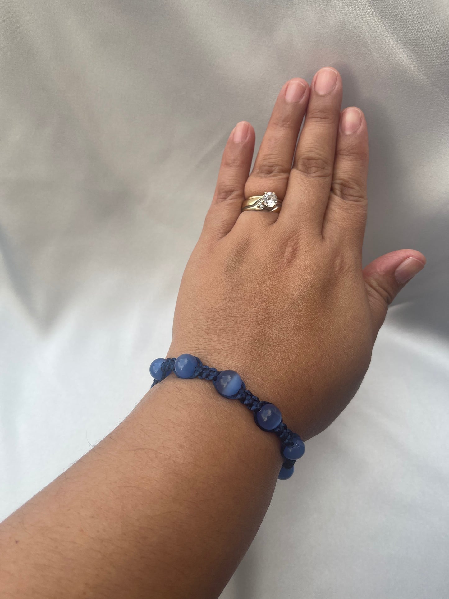 Sapphire Cat Eye Glass Bracelet