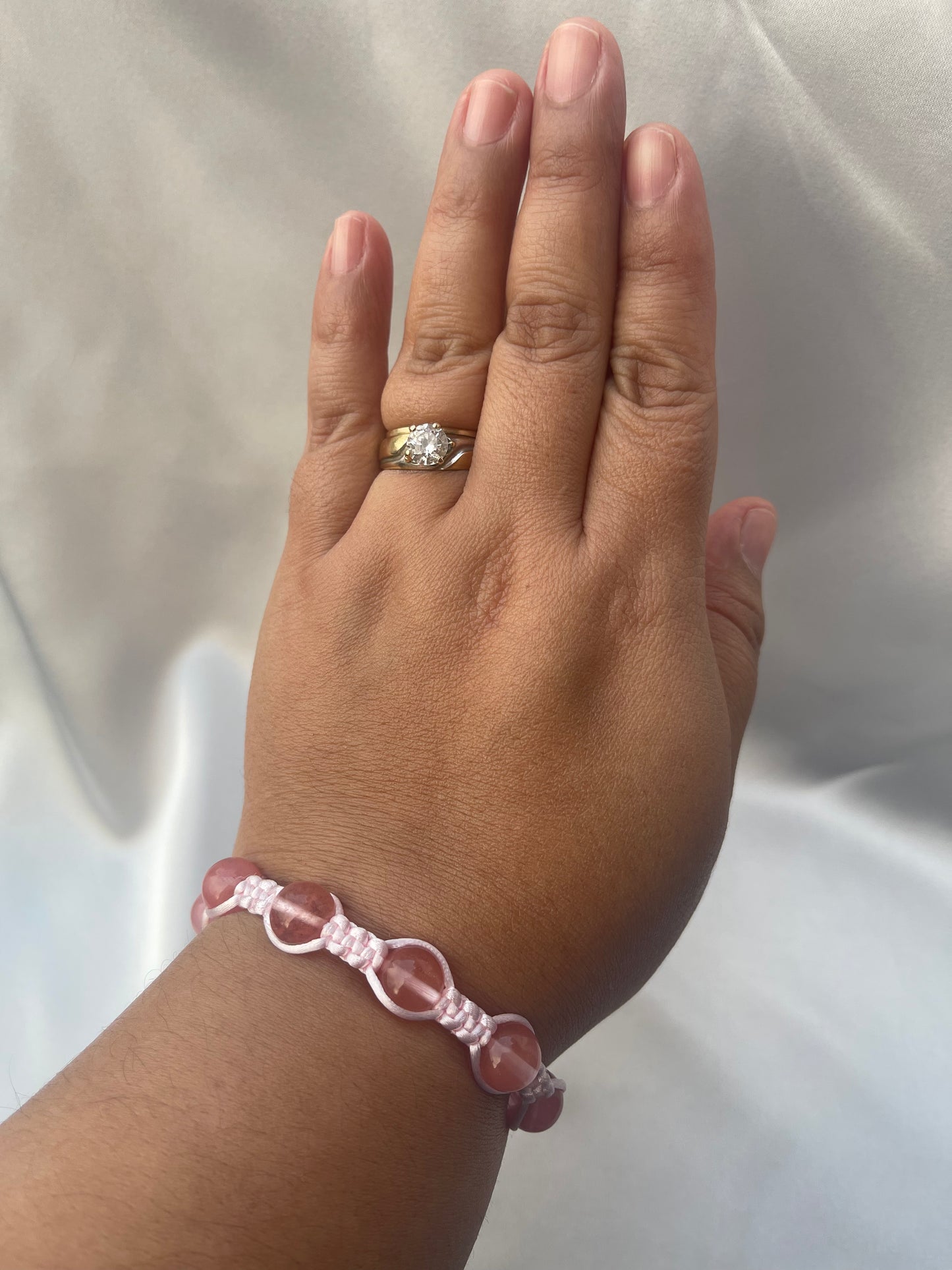 Cherry Quartz Glass Bracelet